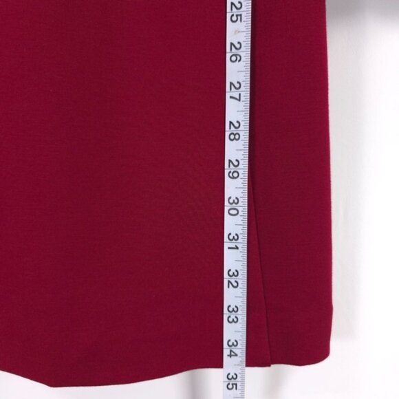 TRINA TURK Mini Dress Peplum Bell Sleeve Maroon Flare Lace 177313 No Size Tag XS - Picture 8 of 16